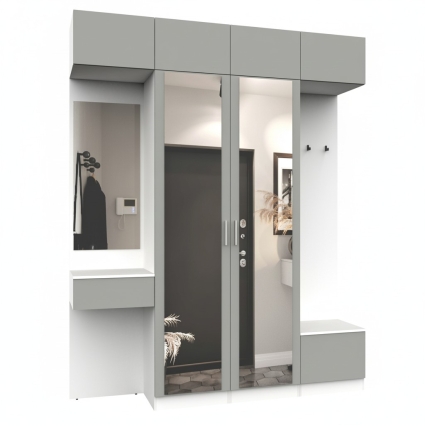 Набор мебели для прихожей "Марсель-209" МР 01-209 В2490 Ш2000 Г420 (ЛДСП Шиншилла серая) Набор мебели для прихожей "Марсель-209" МР 01-209 В2490 Ш2000 Г420 (ЛДСП Шиншилла серая)